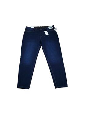 Curve Appeal High Rise Concealed Comfort Waist Skinny Jeans Plus Size 18W Blue